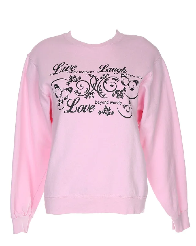 Live, Laugh, Love Pink Sweatshirt - S H&M pajama sets