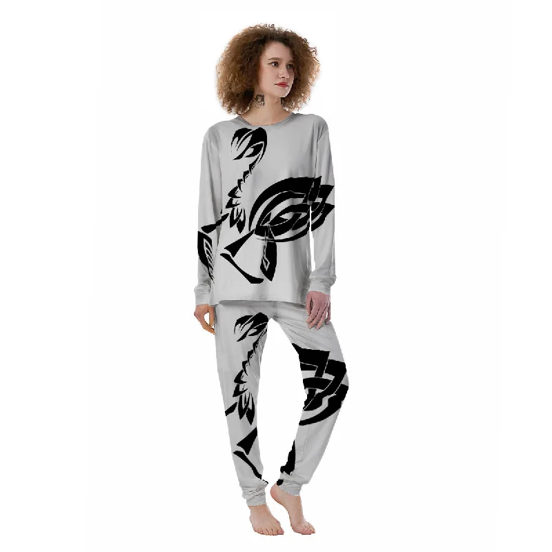 Mantis Spirit White And Black Print Women's Pajamas H&M pajama sets