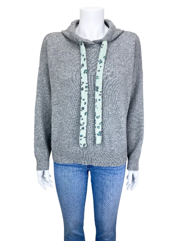 27 Miles Malibu Women's Cashmere Hoodie Sweater Grey Heather Size S Thanksgiving sweaters