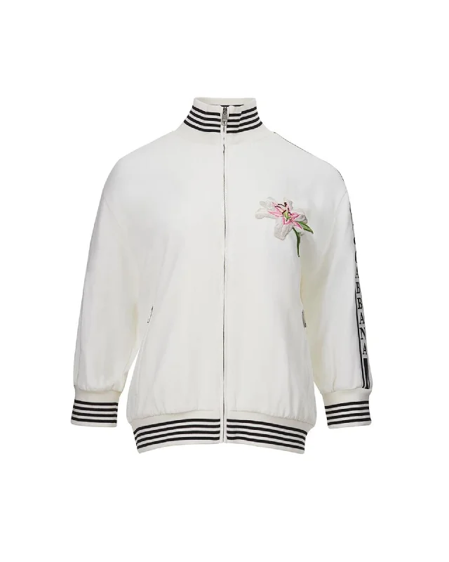 Dolce & Gabbana  Embroidered Bomber Jacket - White Premium sweaters