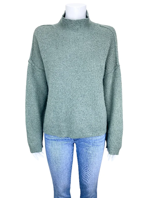 By Together Women's Mock Neck Waffle Sweater Sage Green Size S (runs big) Must-have sweaters for this season