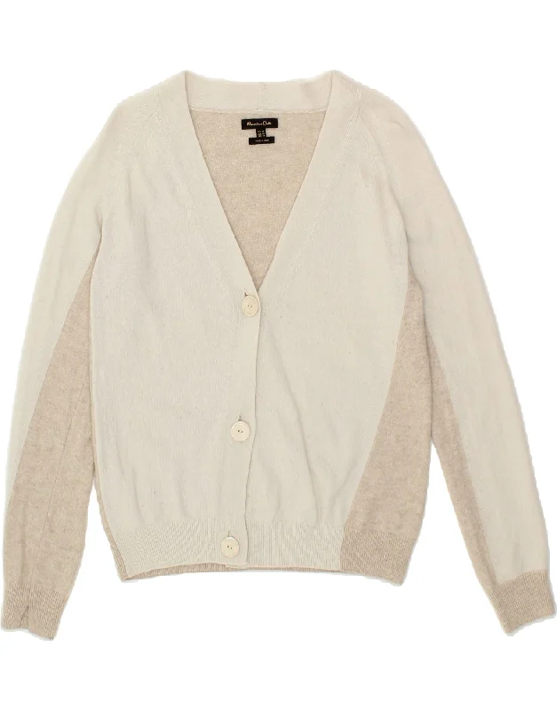 MASSIMO DUTTI Womens Cardigan Sweater UK 6 XS Beige Colourblock Discounted sweaters