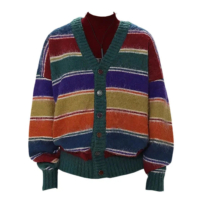 Teenage Dream Striped Cardigan Zip-up sweaters