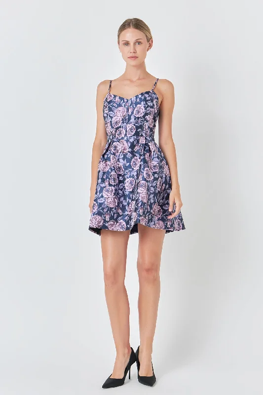 Floral Jacquard Mini Dress Hot new arrivals in mini dresses