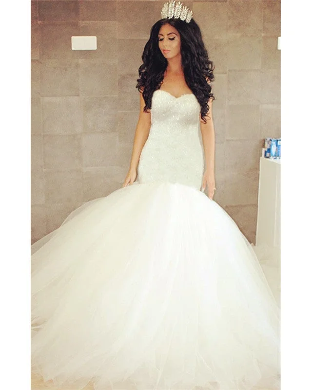 bling bling sequins beaded sweetheart mermaid wedding dresses Off-shoulder Gown