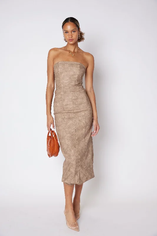 Nathan Washed Faux Leather Midi Dress Y2K midi dresses