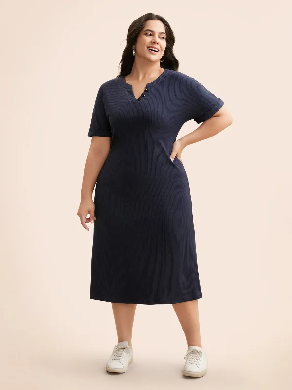 Supersoft Essentials Notched Neck Midi Dress Discounted midi dresses