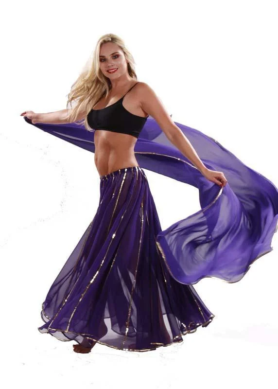 Belly Dance Chiffon Full Circular Skirt & Veil Costume Set | LUXOR Party unclassified skirts