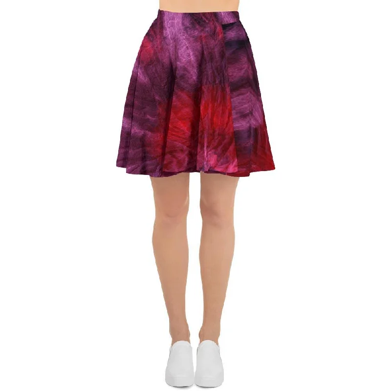 Dark Red Tie Dye Women's Skirt Anniversary unclassified skirts