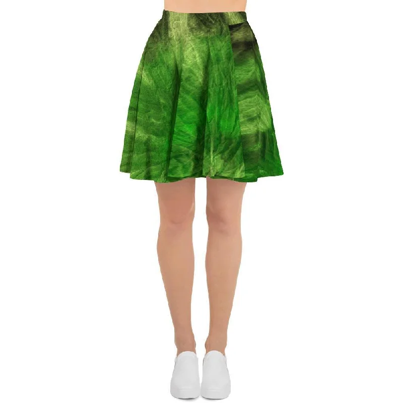 Emerald Green Tie Dye Women's Skirt Color block unclassified skirts