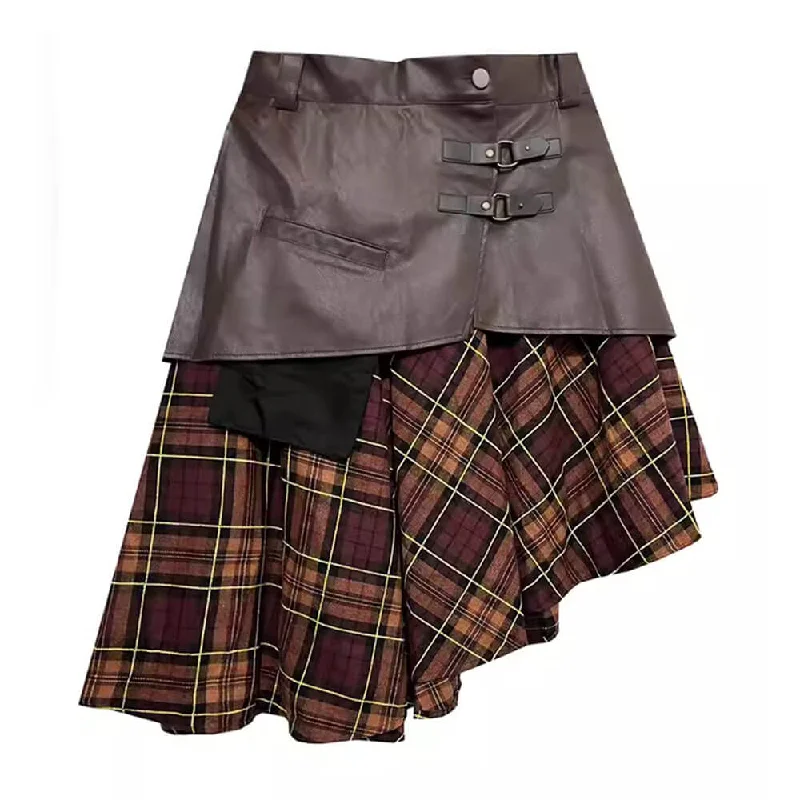 Grunge Asymmetrical Plaid Skirt Luxury unclassified skirts