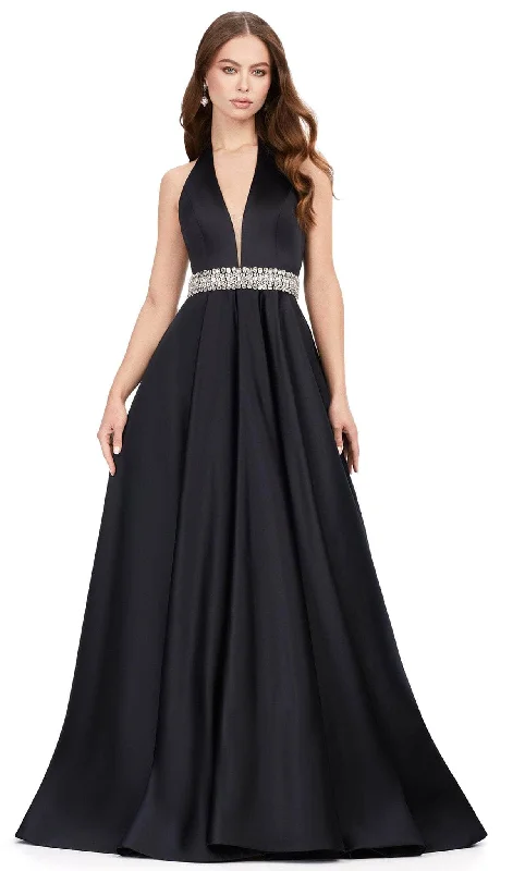 Ashley Lauren 11249 - Halter A-line Evening Gown Y2K party dresses