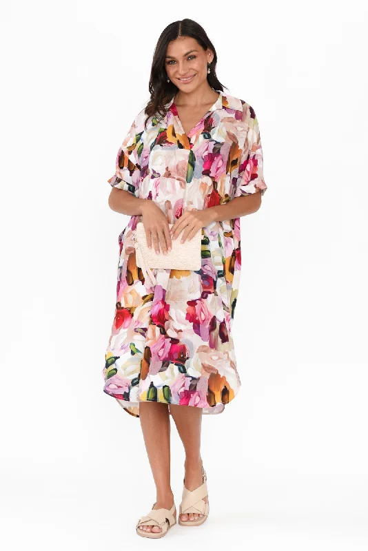 Kazi Purple Floral Shirt Dress Cute floral print summer dresses