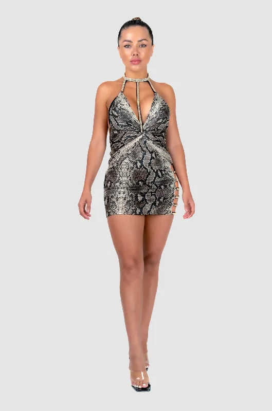 Alejandra Grey Python Dress Lounge unclassified dresses