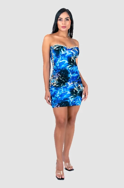 Amber Blue Marble Dress Vacation unclassified dresses