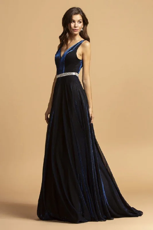 Aspeed Design -D320 V Neck Embellished A-Line Gown Sleeveless unclassified dresses