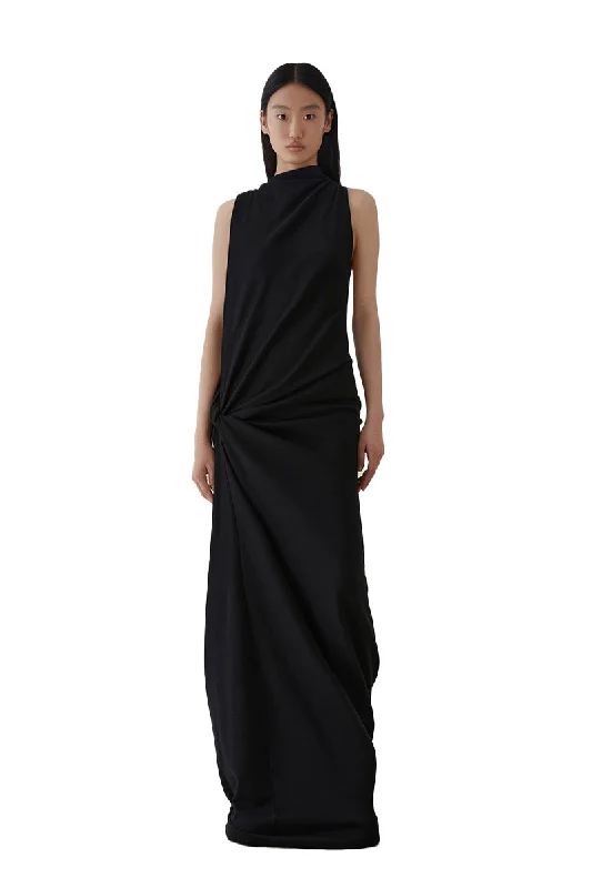 Asymmetric Knot Sleeveless Dress Monochrome unclassified dresses