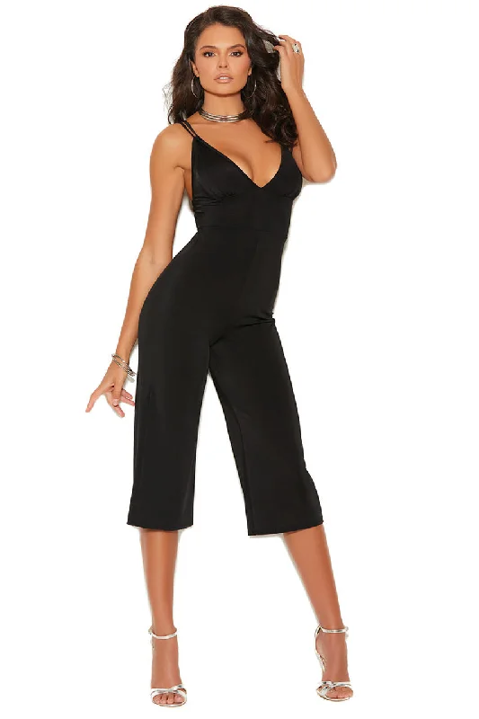 Deep V Lycra Jumpsuit Beaded unclassified dresses