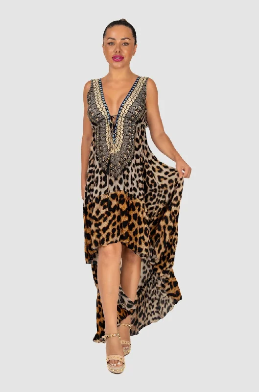 Cheetah Mirror HI-LO Dress Breathable unclassified dresses