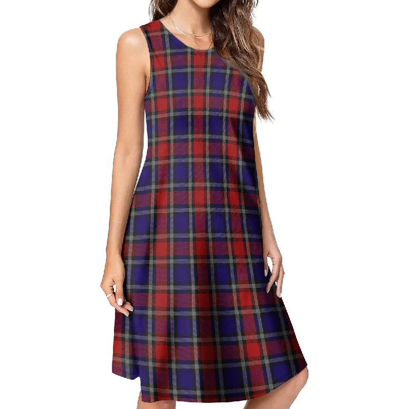 Clark Red Tartan Womens Casual Dresses Lace unclassified dresses