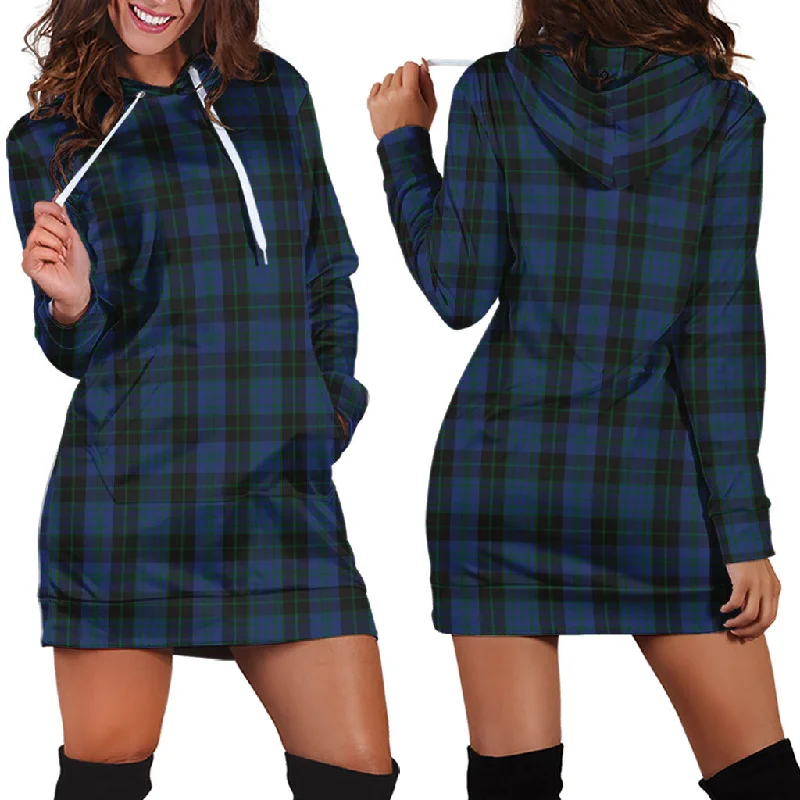 Clergy Blue Tartan Hoodie Dress Smocked unclassified dresses