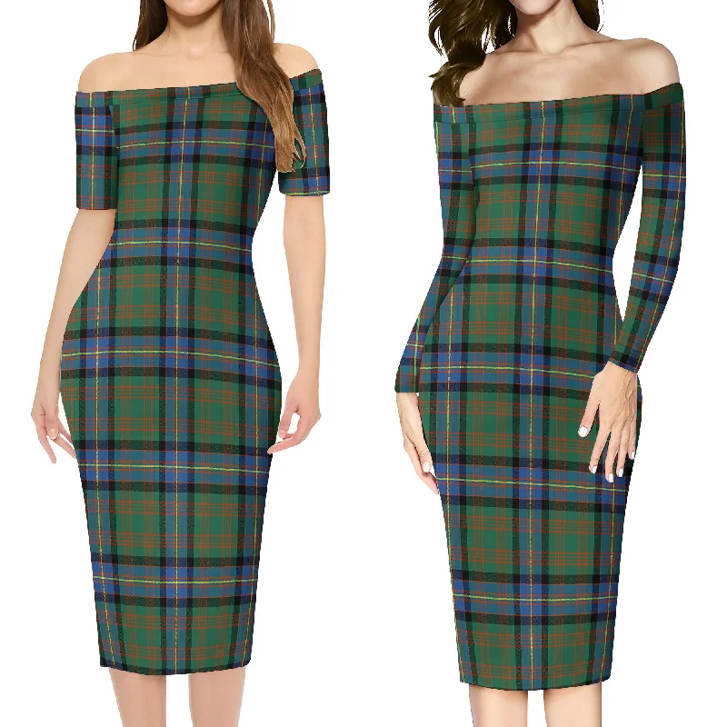 Cochrane Ancient Tartan Off Shoulder Lady Dress High-low unclassified dresses