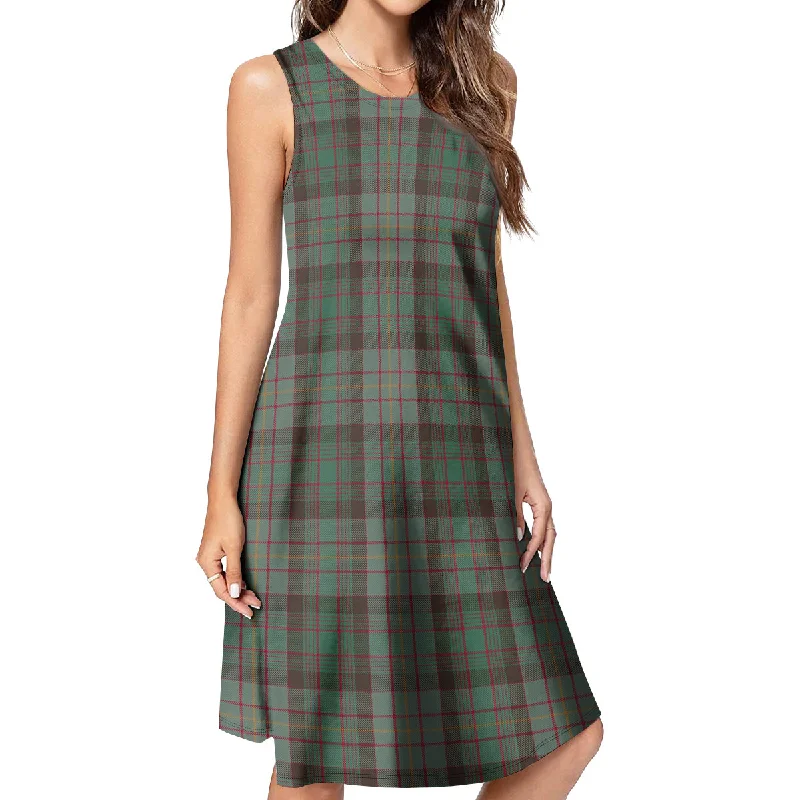 Cochrane Hunting Tartan Womens Casual Dresses Open-back unclassified dresses