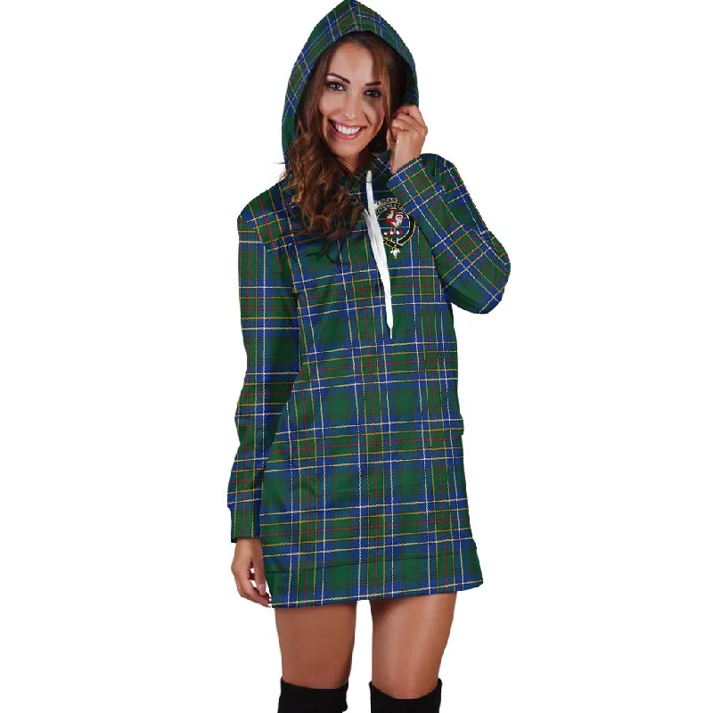 Cockburn Ancient Tartan Hoodie Dress with Family Crest Lightweight unclassified dresses