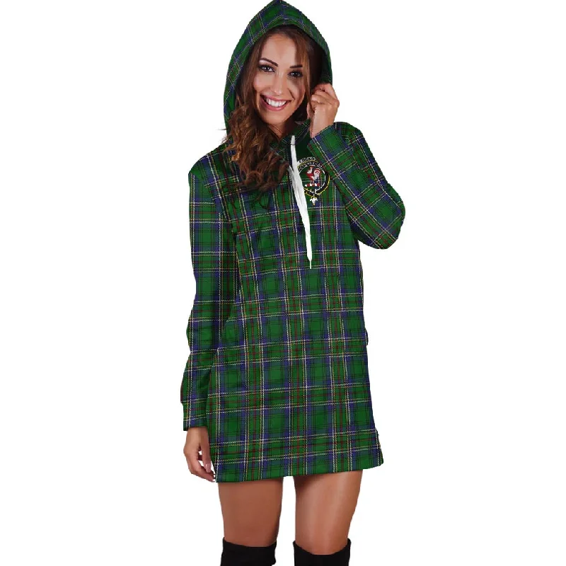 Cockburn Tartan Hoodie Dress with Family Crest Long sleeve unclassified dresses