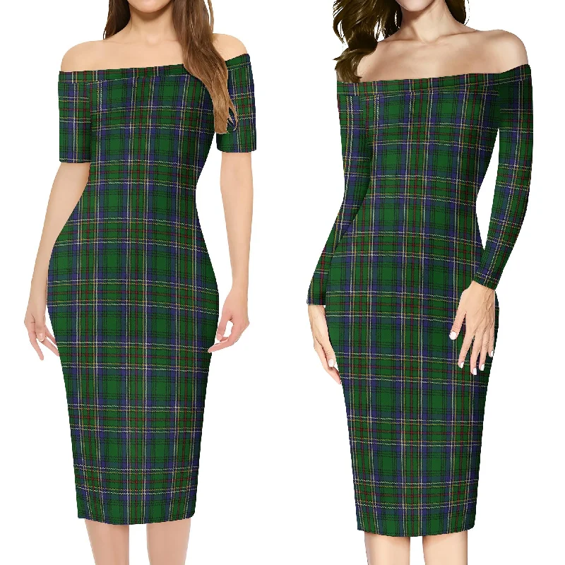 Cockburn Tartan Off Shoulder Lady Dress Tiered unclassified dresses