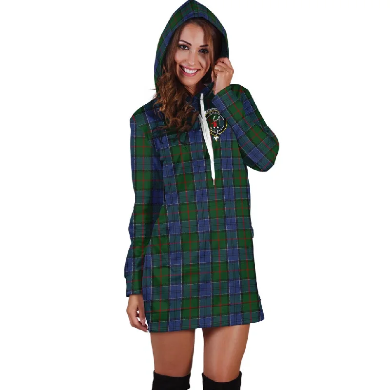 Colquhoun Tartan Hoodie Dress with Family Crest Party unclassified dresses