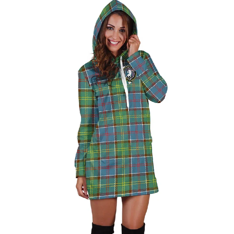 Colville Tartan Hoodie Dress with Family Crest Trendy new unclassified dresses