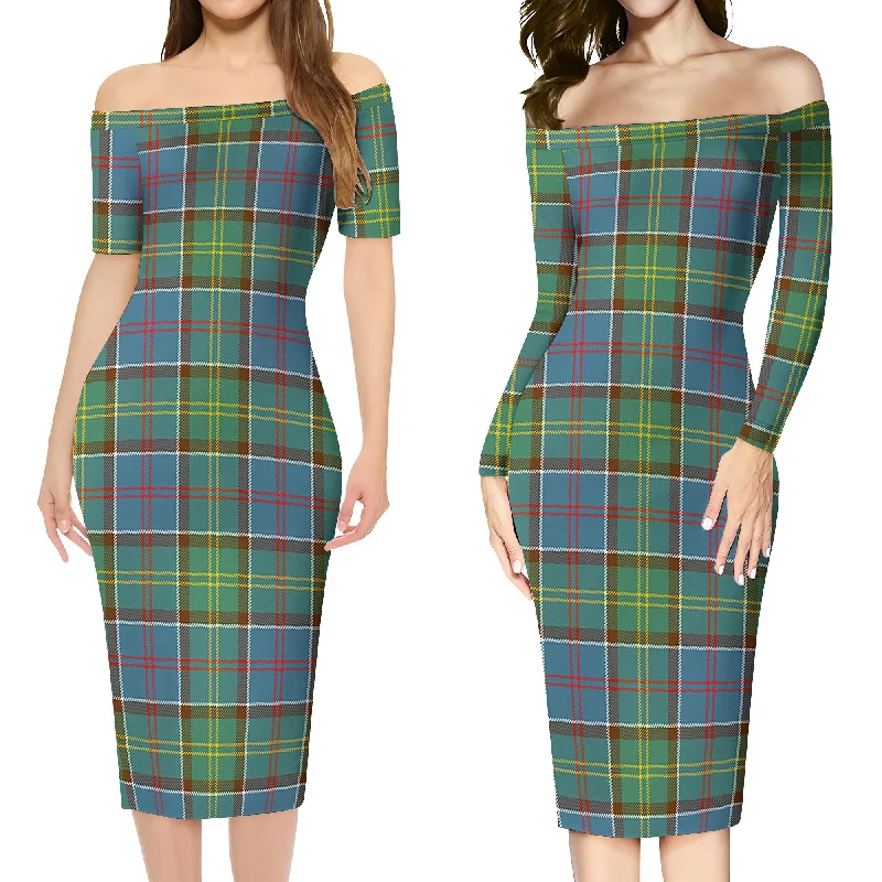 Colville Tartan Off Shoulder Lady Dress Elegant unclassified dresses