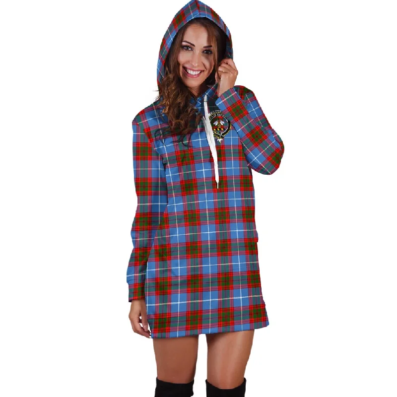 Congilton Tartan Hoodie Dress with Family Crest Open-back unclassified dresses