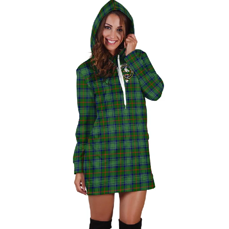 Cranstoun (Cranston) Tartan Hoodie Dress with Family Crest Sleeveless unclassified dresses