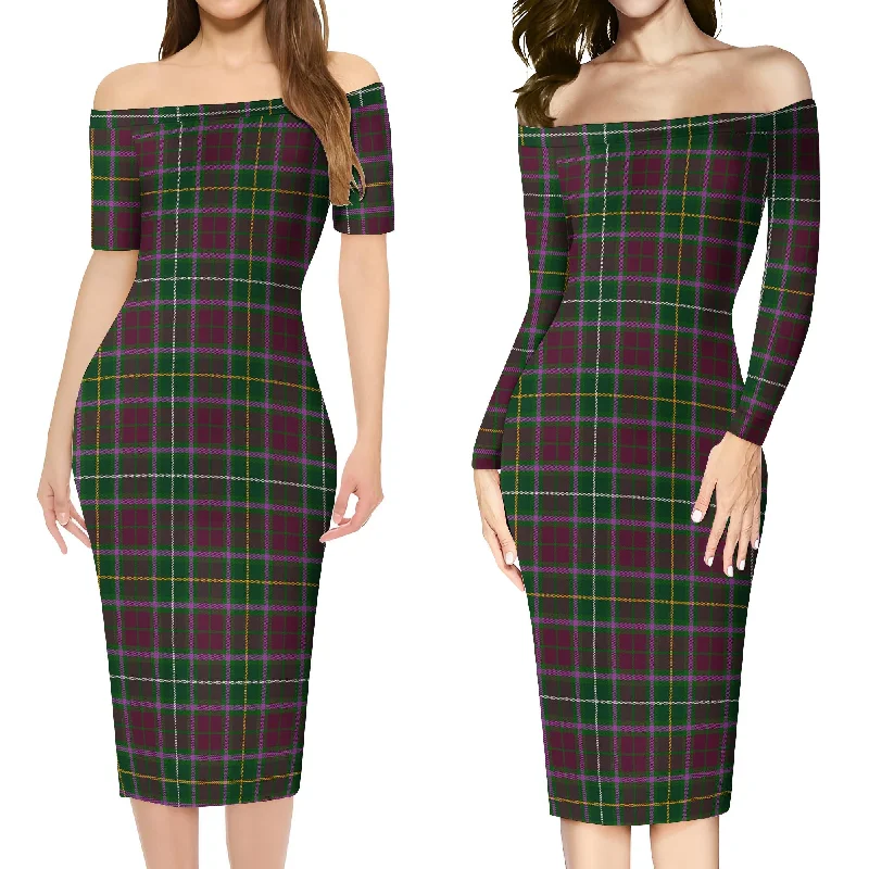 Crosbie Tartan Off Shoulder Lady Dress Designer unclassified dresses