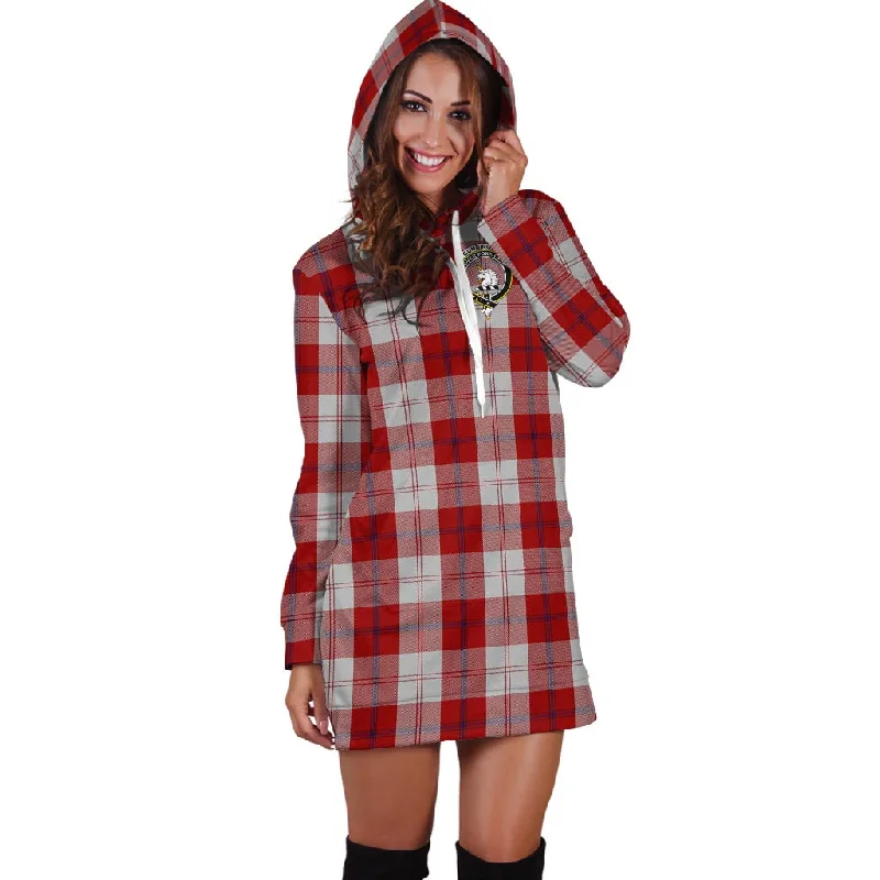 Cunningham Dress Tartan Hoodie Dress with Family Crest Metallic unclassified dresses