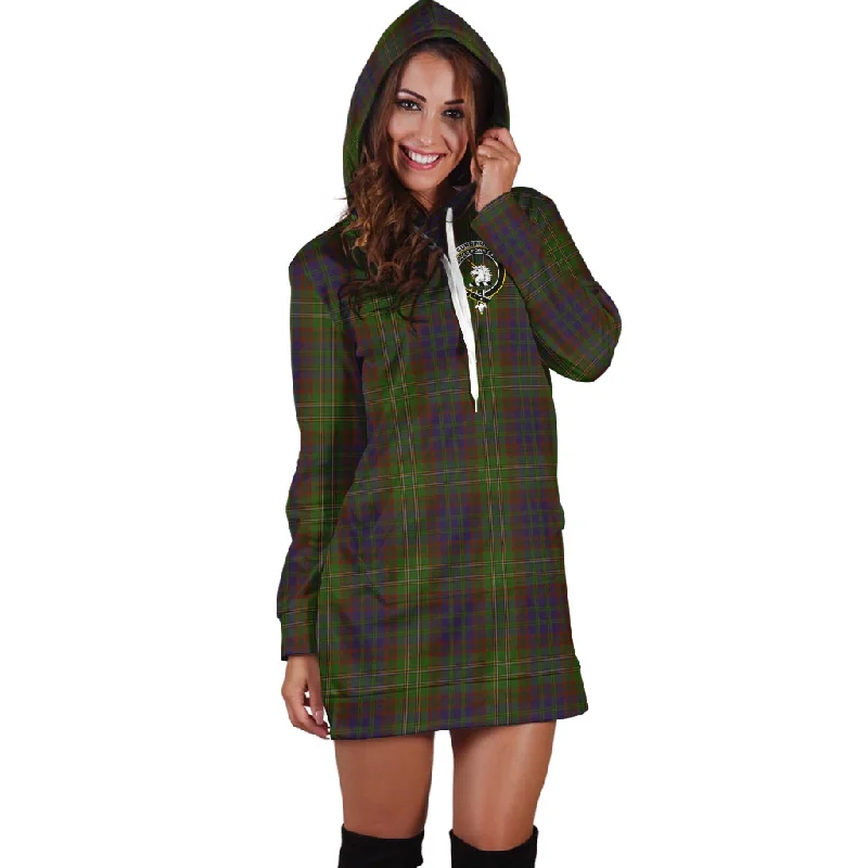 Cunningham Hunting Modern Tartan Hoodie Dress with Family Crest Holiday unclassified dresses