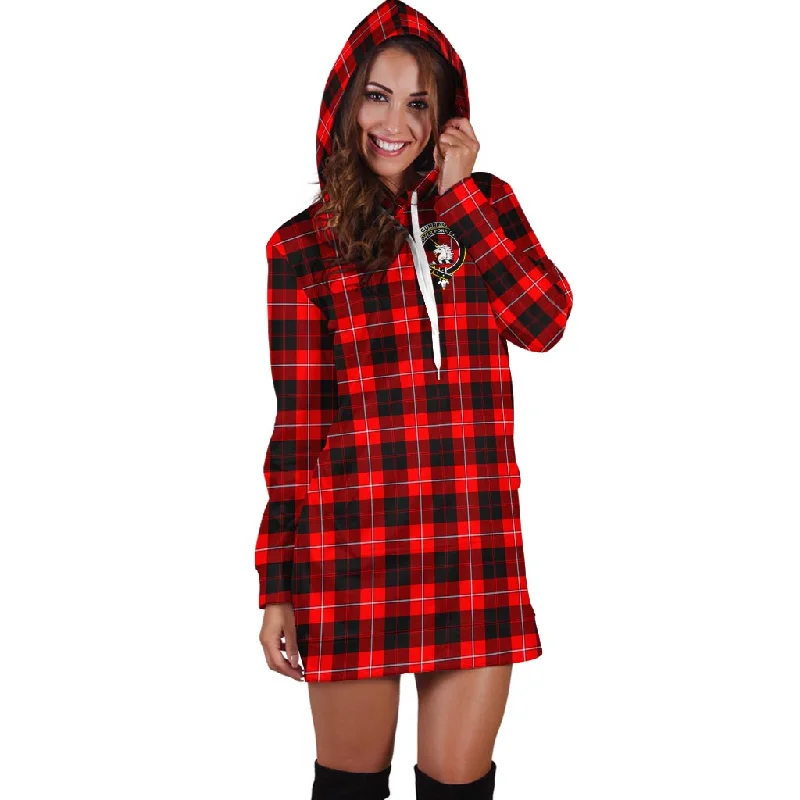 Cunningham Modern Tartan Hoodie Dress with Family Crest Unique unclassified dresses