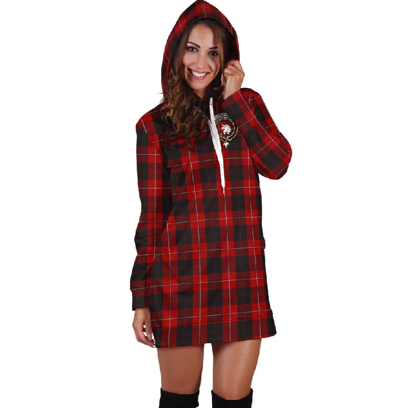 Cunningham Tartan Hoodie Dress with Family Crest Travel unclassified dresses