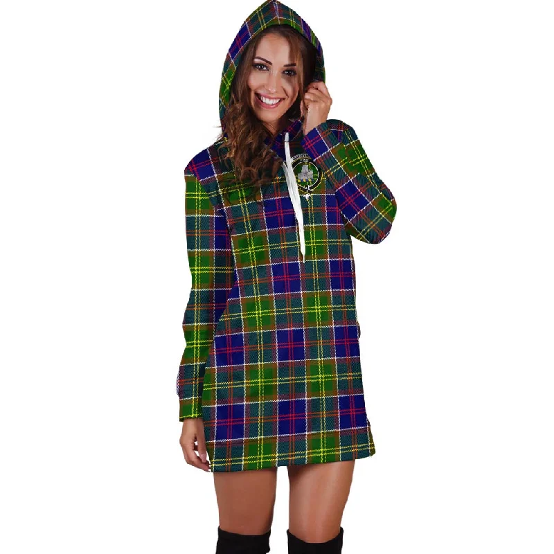 Dalrymple Tartan Hoodie Dress with Family Crest Budget-friendly unclassified dresses