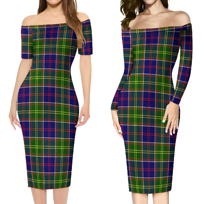 Dalrymple Tartan Off Shoulder Lady Dress Plus size unclassified dresses