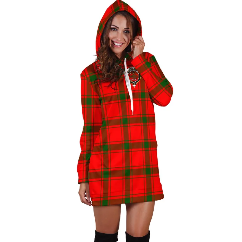 Darroch Tartan Hoodie Dress with Family Crest Summer unclassified dresses