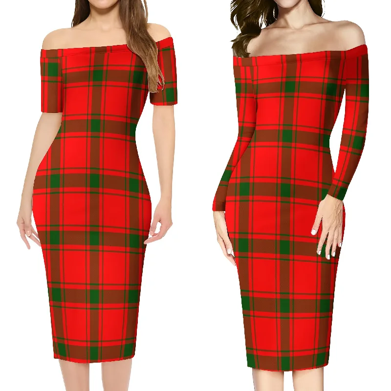 Darroch Tartan Off Shoulder Lady Dress Party unclassified dresses