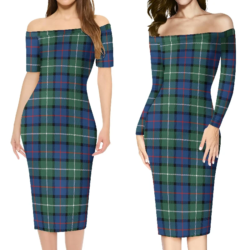 Davidson of Tulloch Tartan Off Shoulder Lady Dress Date night unclassified dresses