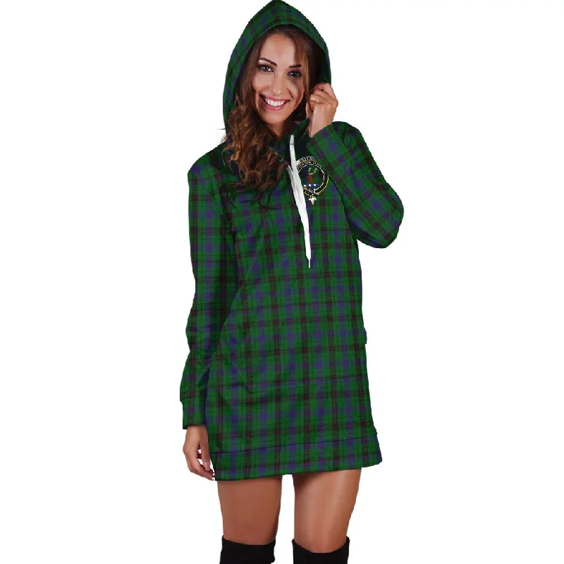 Davidson Tartan Hoodie Dress with Family Crest Short unclassified dresses