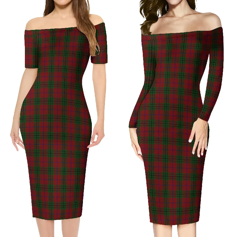 Denny Tartan Off Shoulder Lady Dress Fashionable unclassified dresses