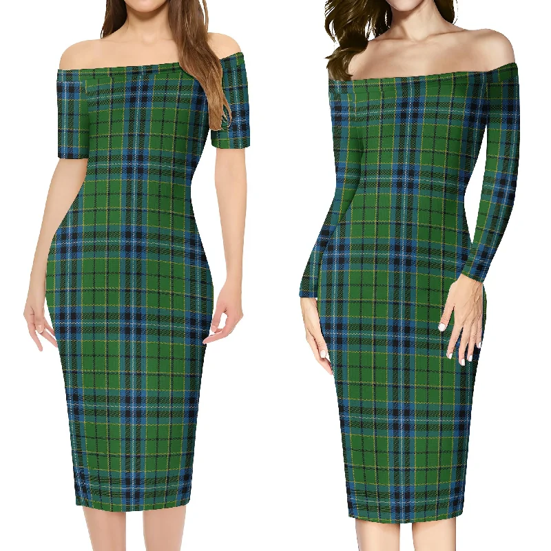 Dick Tartan Off Shoulder Lady Dress Lace unclassified dresses