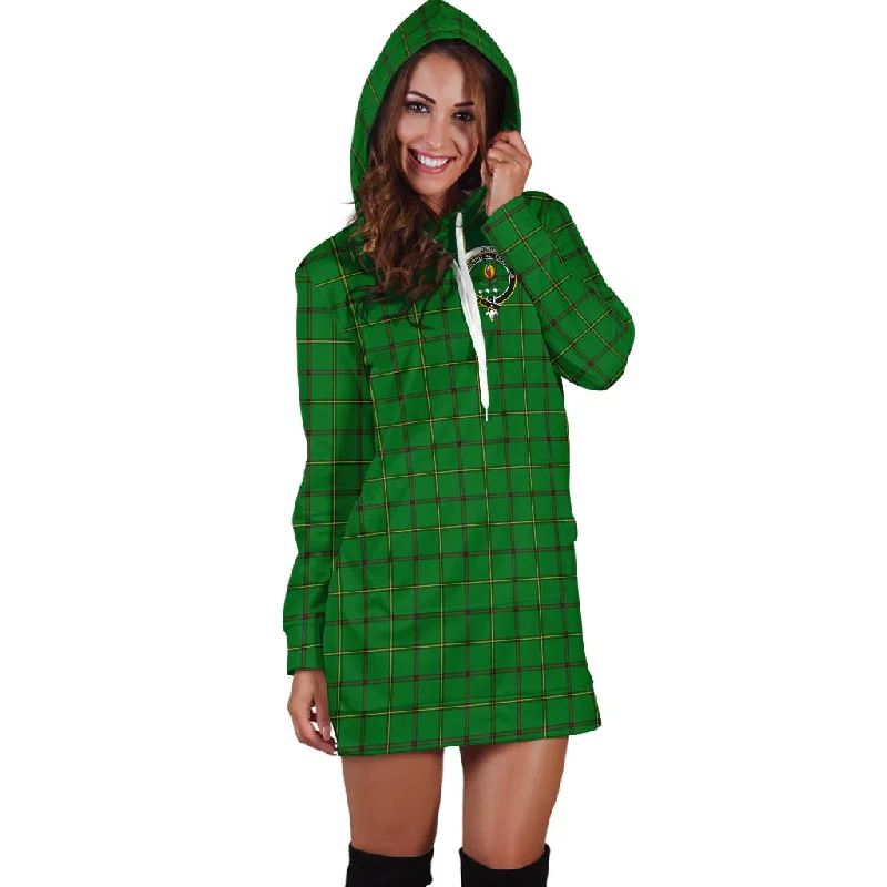 Don Tartan Hoodie Dress with Family Crest Color block unclassified dresses