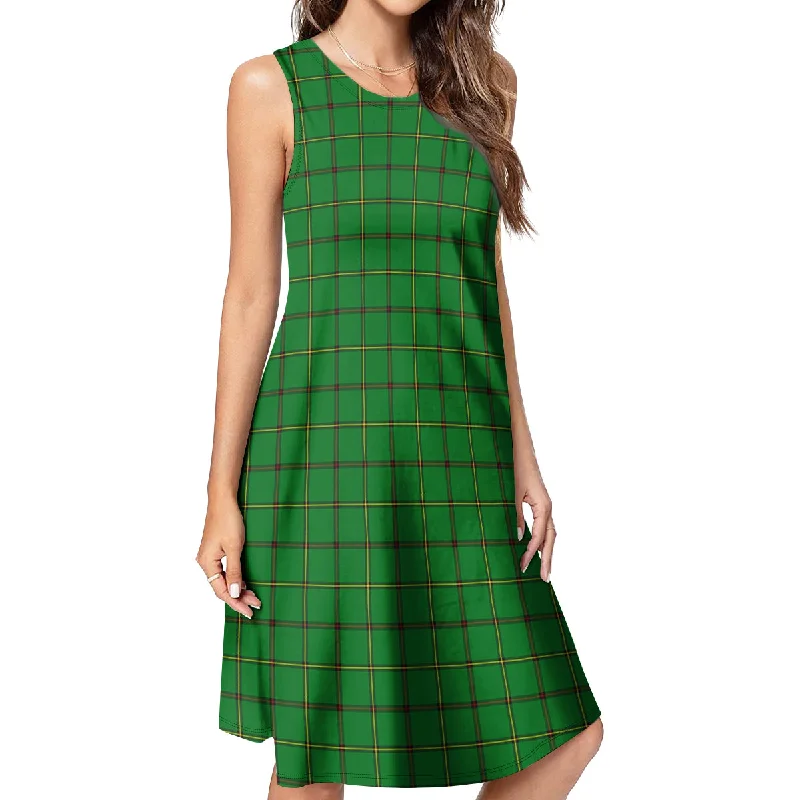 Don Tartan Womens Casual Dresses Ruched unclassified dresses